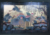 VINTAGE JAPANESE BYOBU FOUR PA