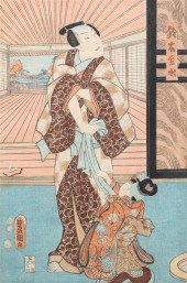 Vintage Japanese woodblock, de