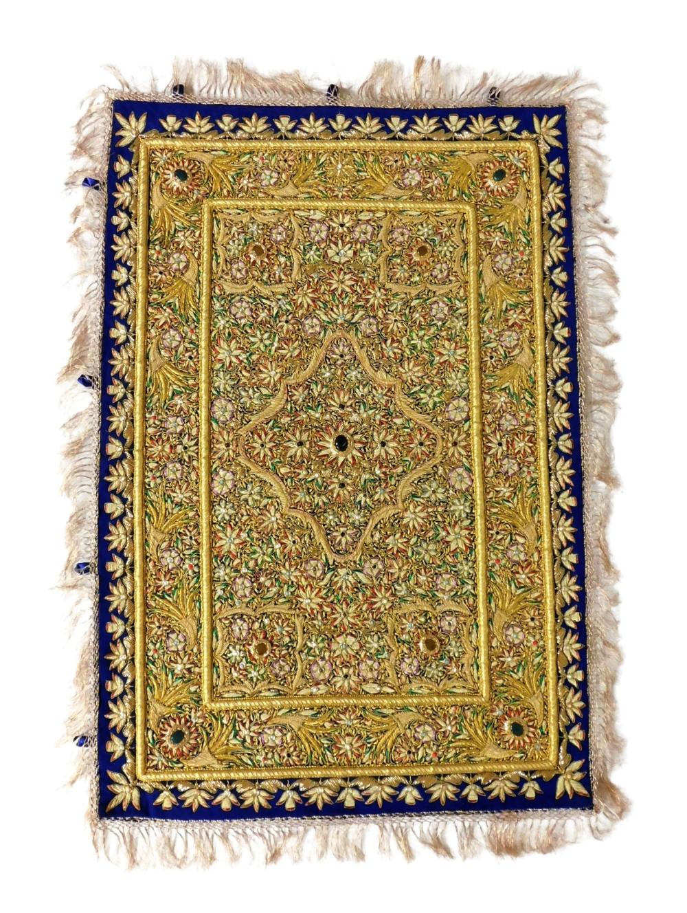 VINTAGE JEWELED KASHMIR TAPESTRY