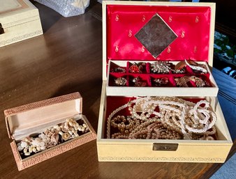 Vintage jewelry box with costume