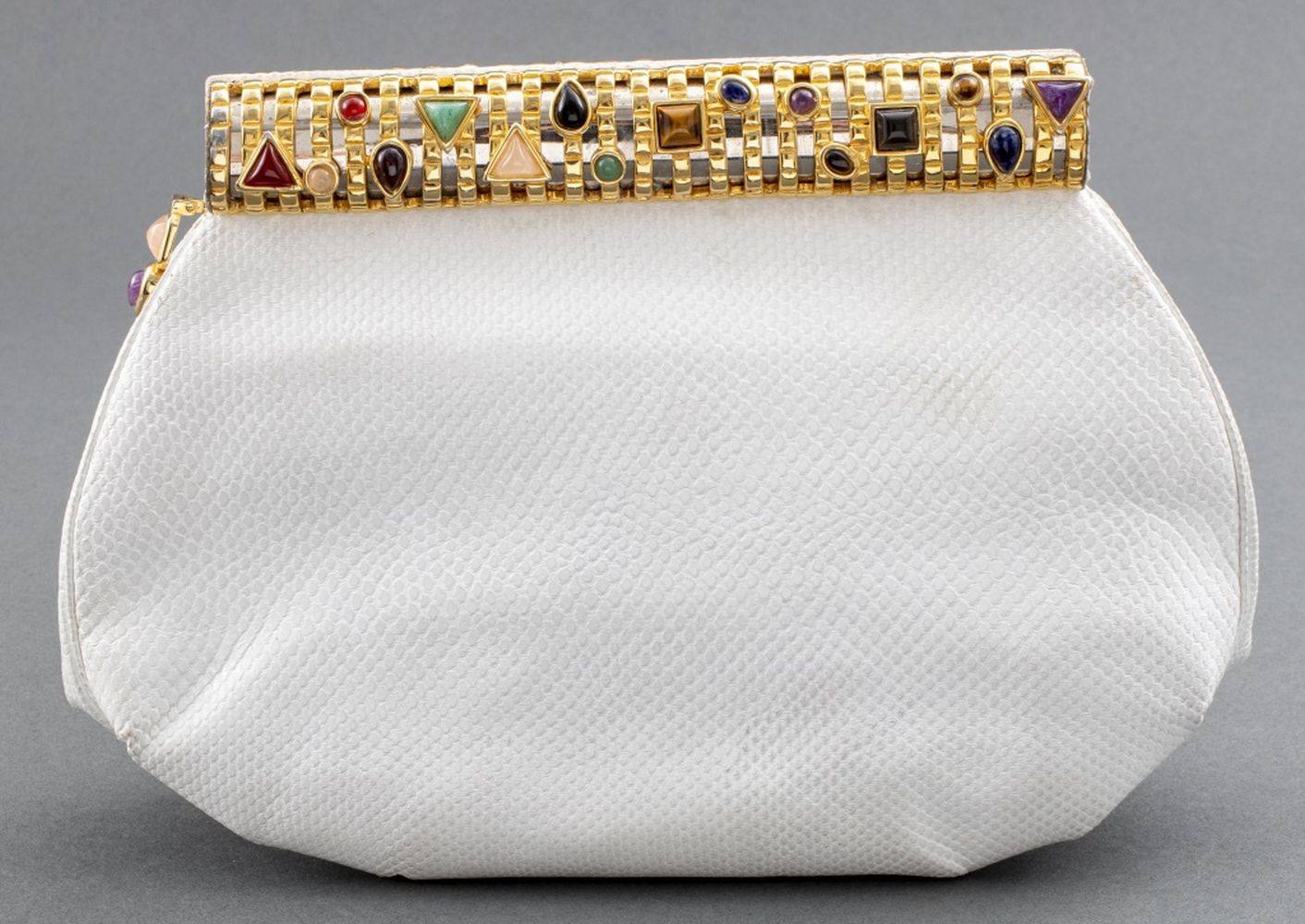 VINTAGE JUDITH LEIBER WHITE LEATHER