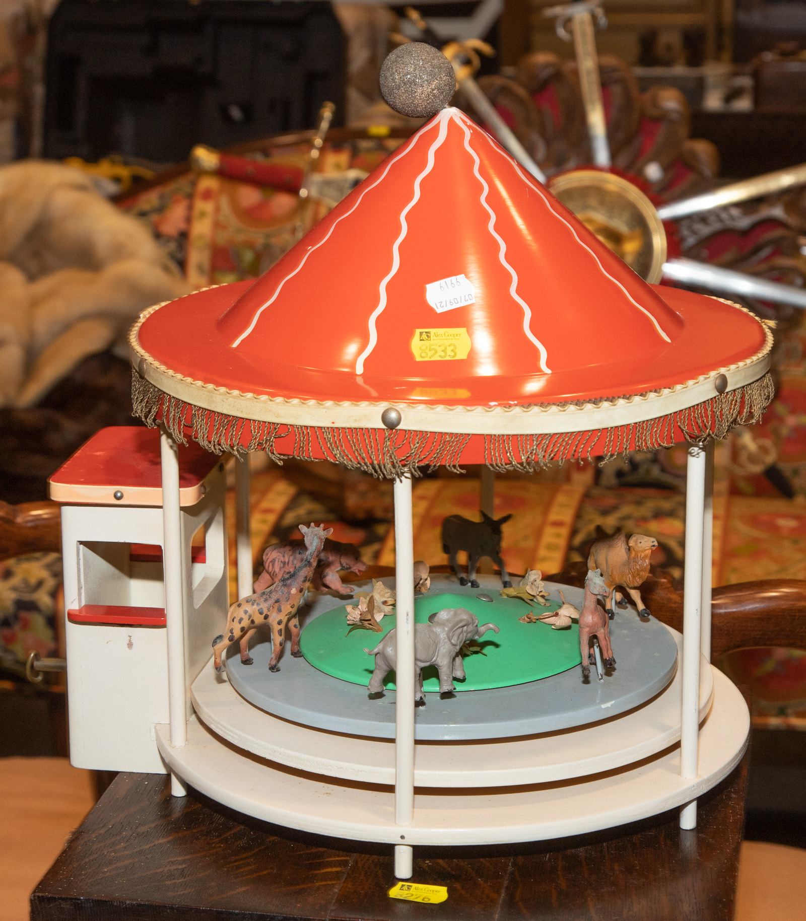 VINTAGE KEY WIND MERRY GO ROUND