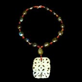 VINTAGE LABRADORITE, CORAL, JA