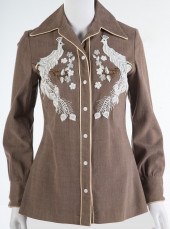 VINTAGE LADIES BEADED SHIRT wh