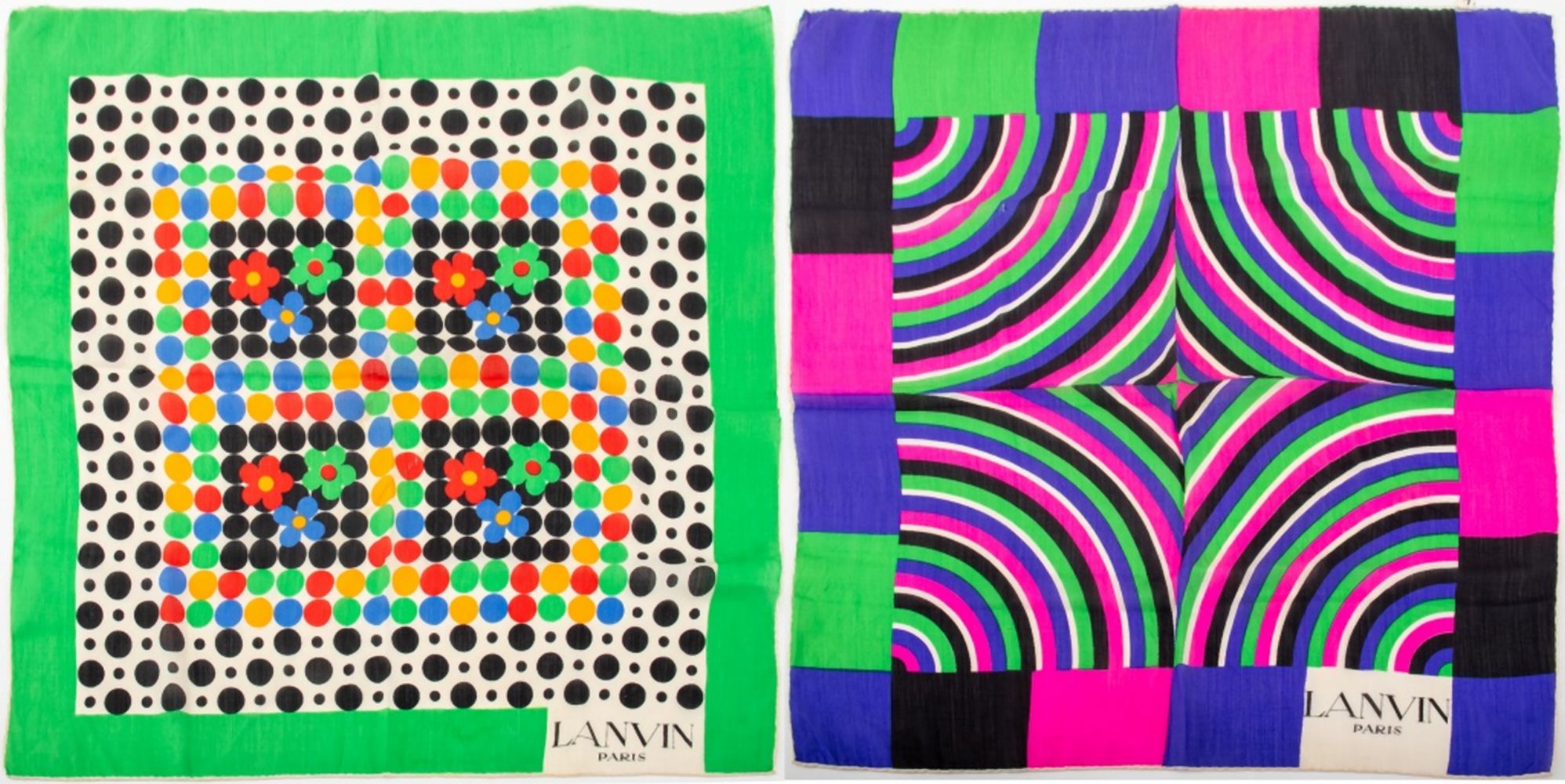 VINTAGE LANVIN PARIS GEOMETRIC SILK