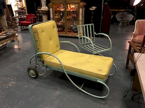 VINTAGE LAWN CHAIR AND