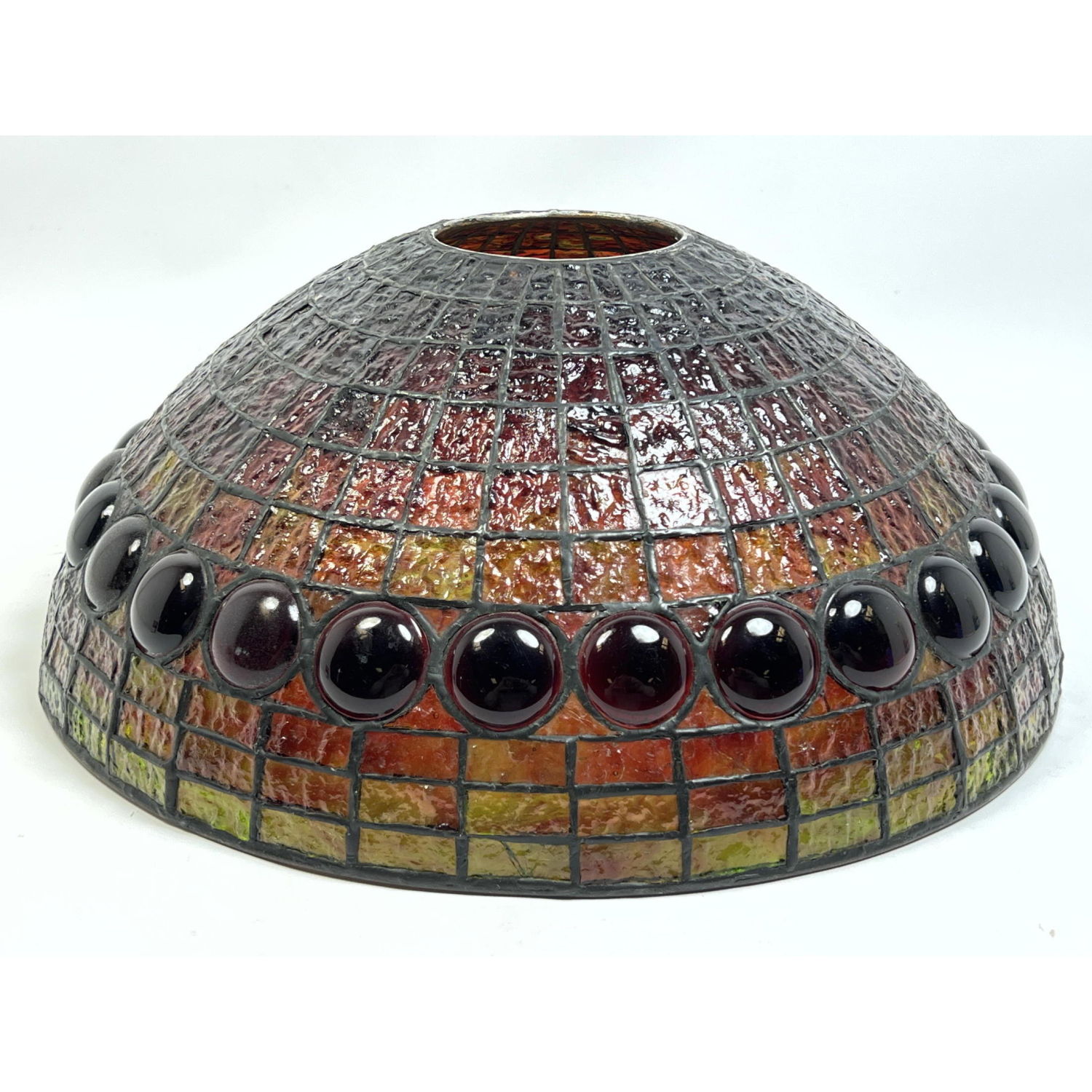 Vintage Leaded Stained Glass Dome