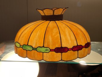 Vintage leaded stained glass lamp