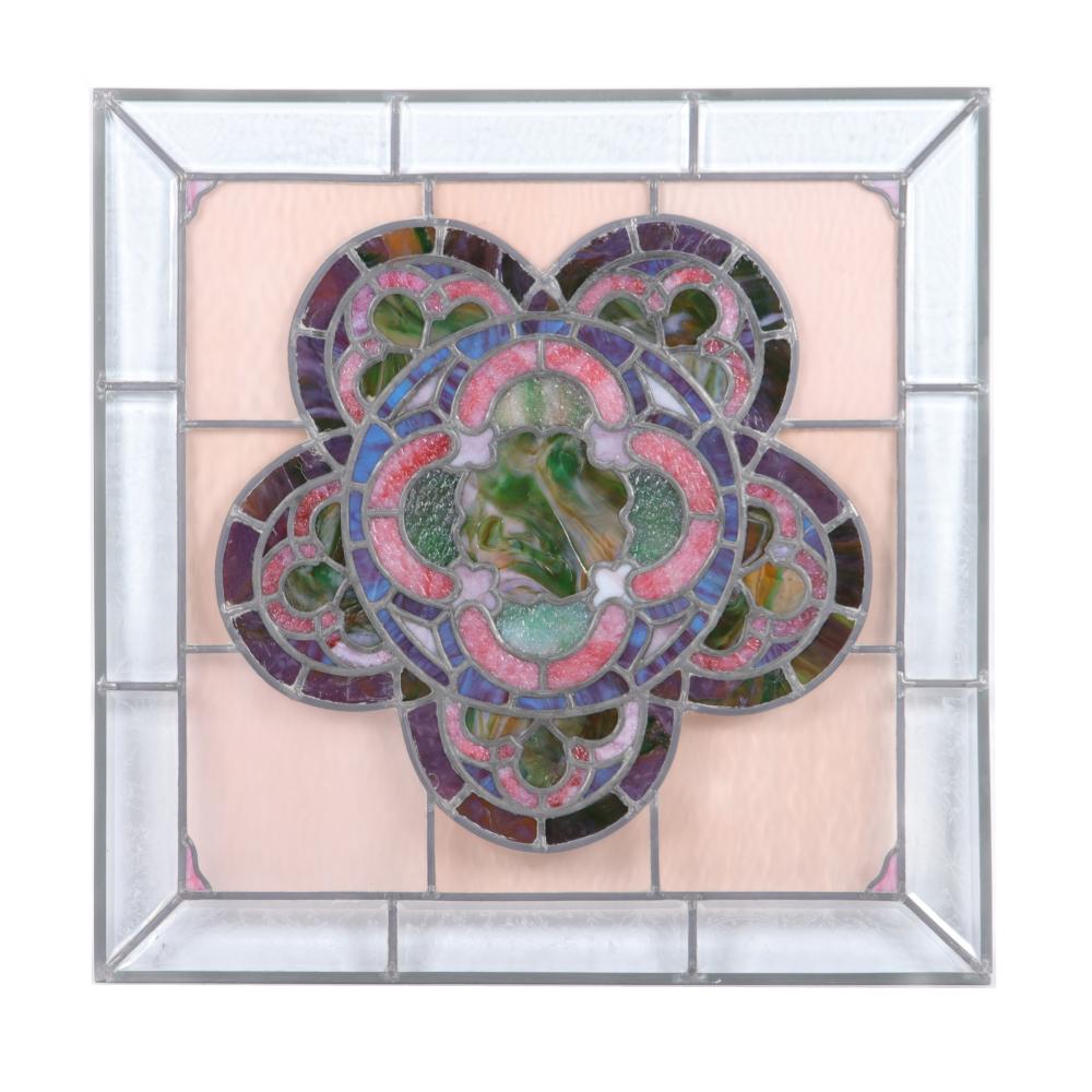 VINTAGE LEADED STAINED / SLAG GLASS