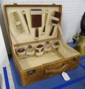 Vintage leather suitcase with