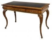 VINTAGE LEATHER-TOP BURLWOOD W