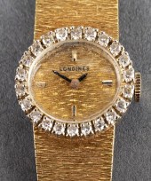 VINTAGE LONGINES 18K GOLD DIAM