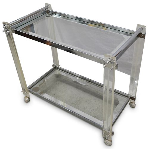 VINTAGE LUCITE & GLASS BAR
