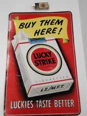 VINTAGE LUCKY STRIKE SIGN & AS