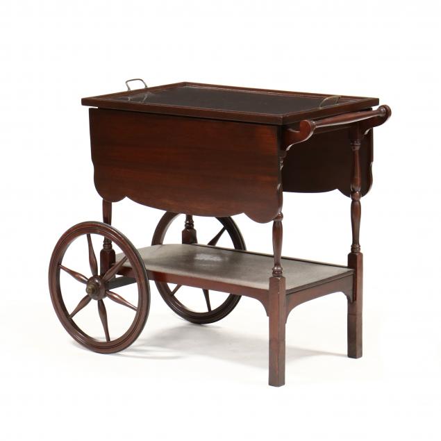 VINTAGE MAHOGANY BAR CART Mid