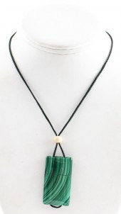 VINTAGE MALACHITE AND BONE PEN