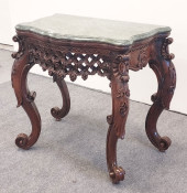 VINTAGE MARBLE TOP CARVED ROSE