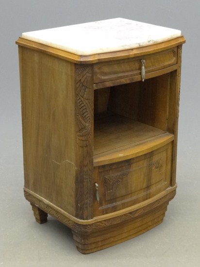 Vintage marble top side table. 29''