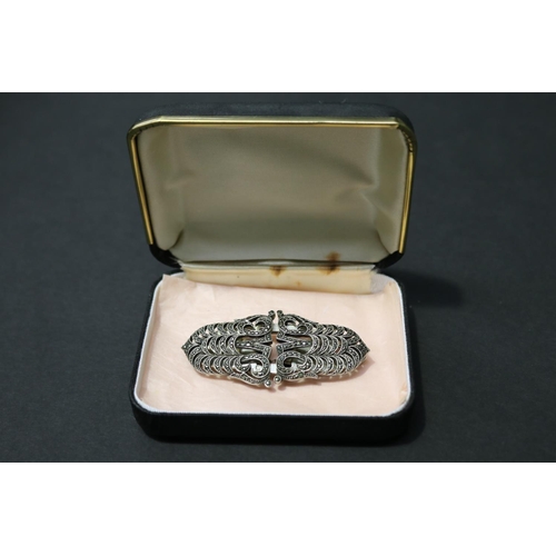 Vintage Marcasite double dress clip