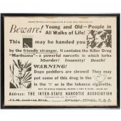 VINTAGE MARIJUANA WARNING POST