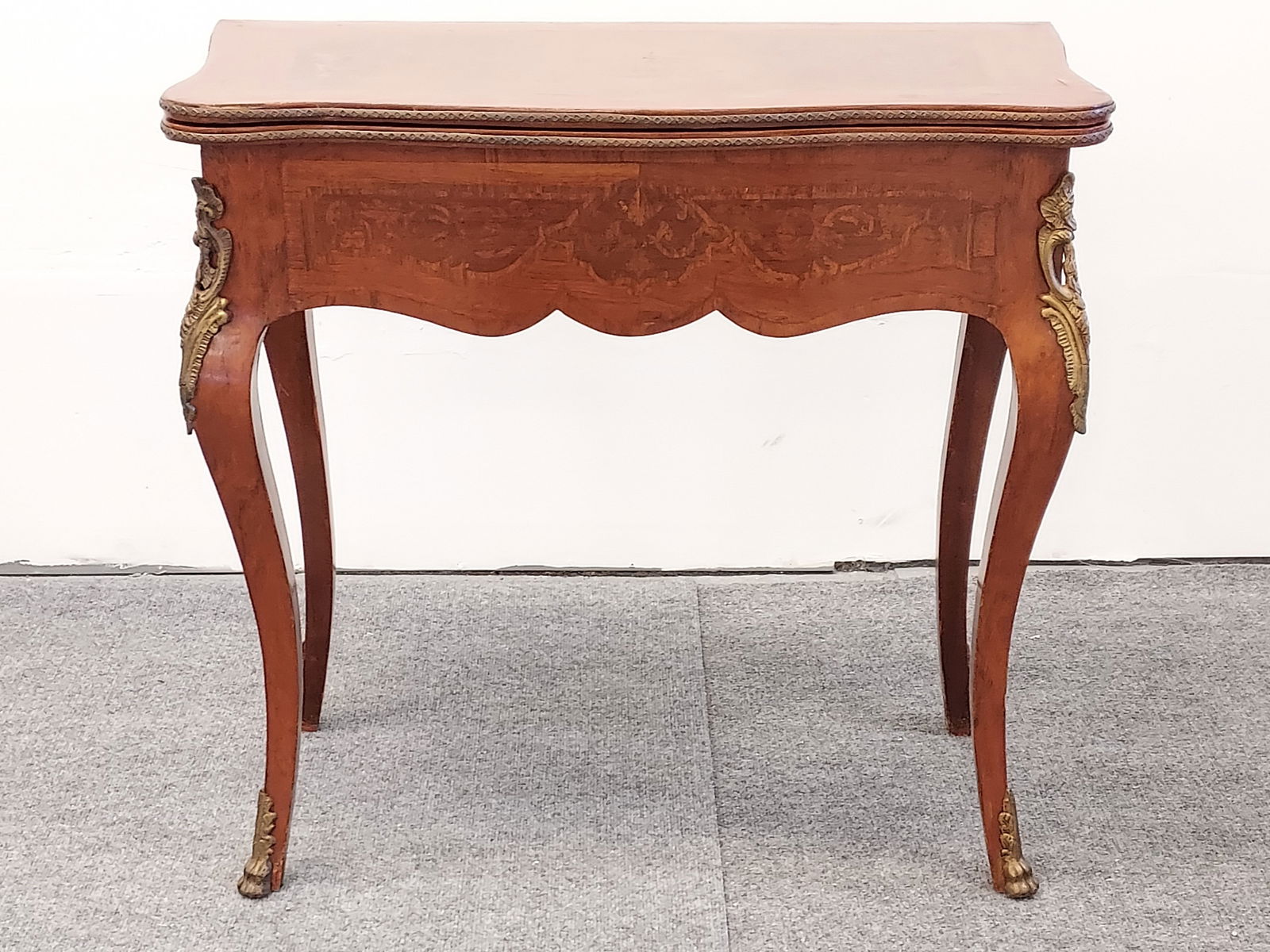 VINTAGE MARQUETRY INLAID FLIP TOP