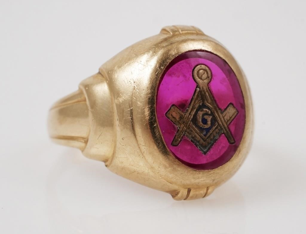 VINTAGE MASONIC 10K YELLOW GOLD
