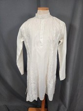 Vintage Mens White Linen Ethni