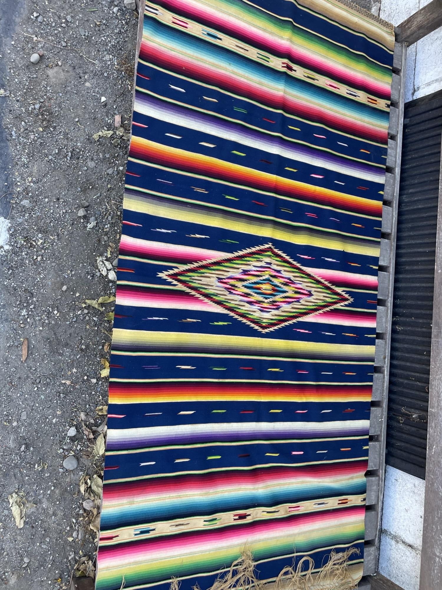 VINTAGE MEXICAN SERAPE - RAINBOW