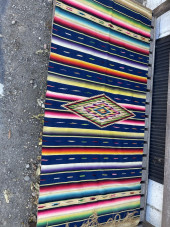 VINTAGE MEXICAN SERAPE - RAINB