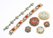 VINTAGE MICRO MOSAIC PINS AND