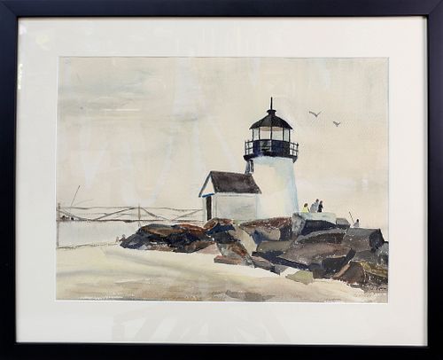VINTAGE MID-CENTURY WATERCOLOR VIEW