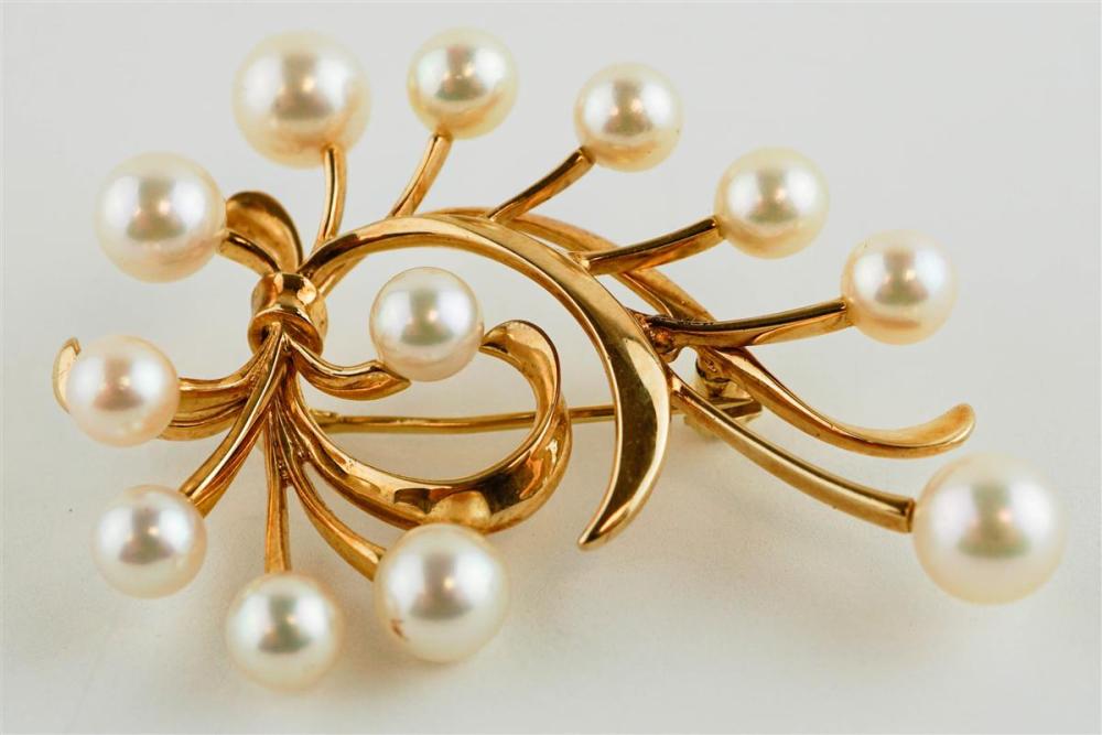 VINTAGE MIKIMOTO PEARL AND 14K