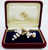 VINTAGE MIKIMOTO PEARL AND 14K
