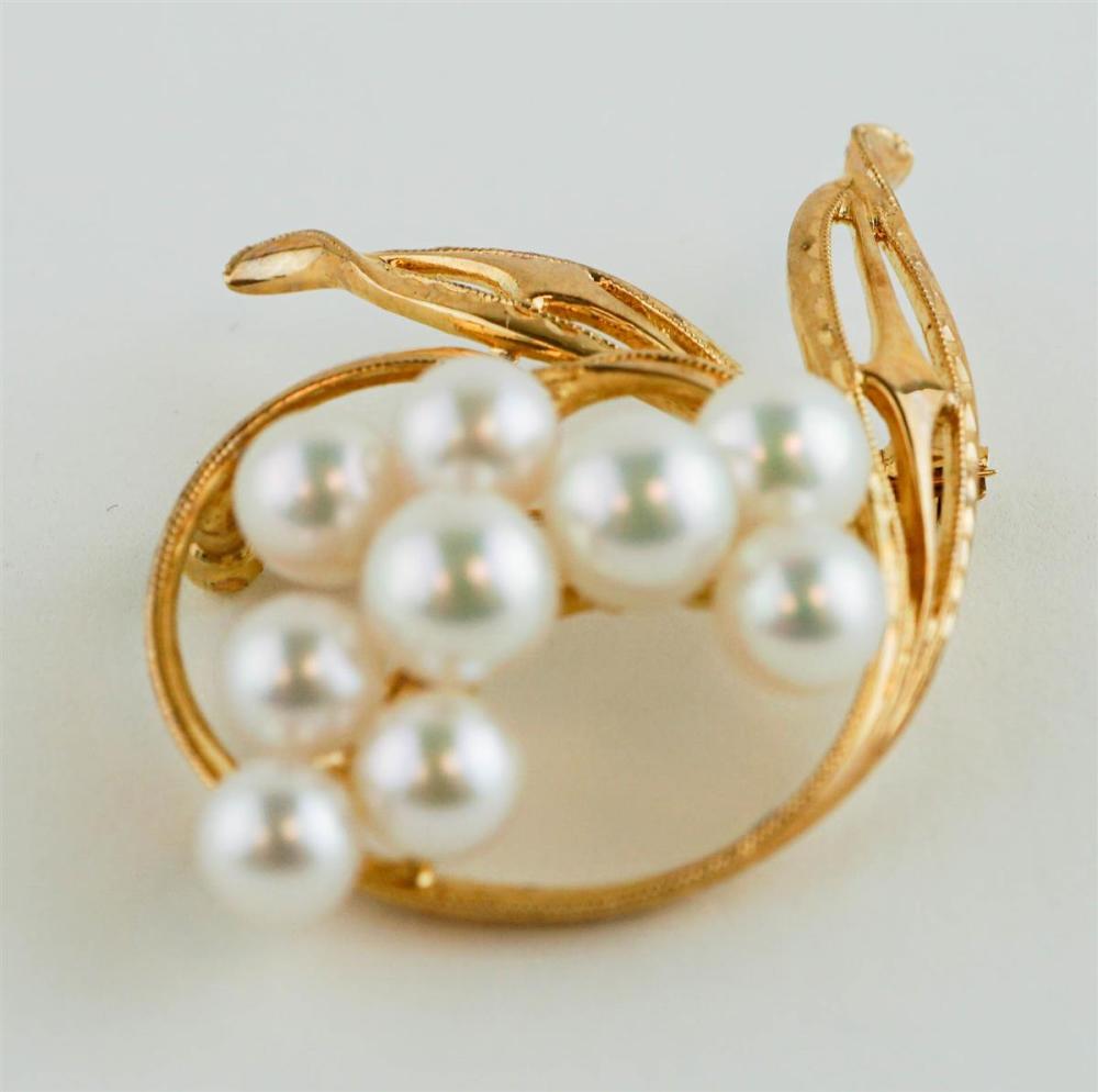 VINTAGE MIKIMOTO PEARL AND 14K