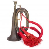 VINTAGE MILITARY BRASS BUGLE F