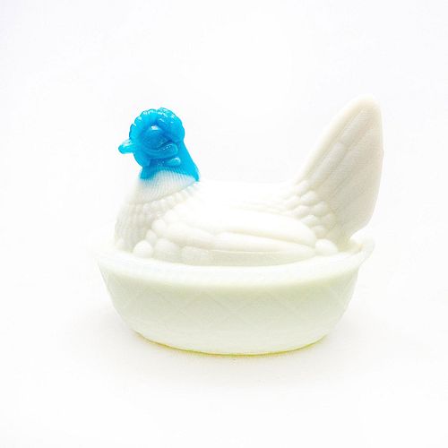 VINTAGE MILK GLASS COVERED DISH,