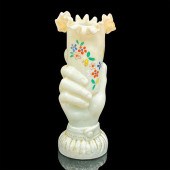 VINTAGE MILK GLASS FIGURAL HAN