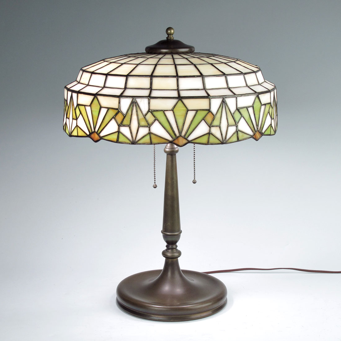 VINTAGE MILLER LEADED GLASS TABLE