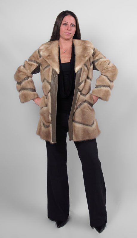 VINTAGE MINK AND LEATHER CAR COAT