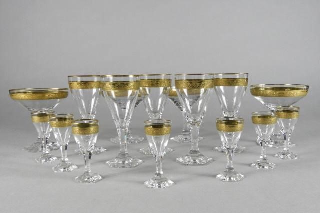 VINTAGE MOSER STEMWARE (24KT GOLD)A