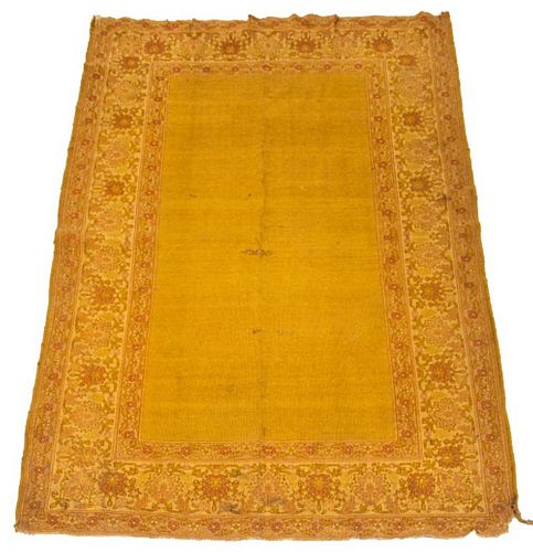 VINTAGE MUSTARD YELLOW RUG WITH A