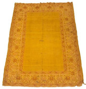 VINTAGE MUSTARD YELLOW RUG WIT
