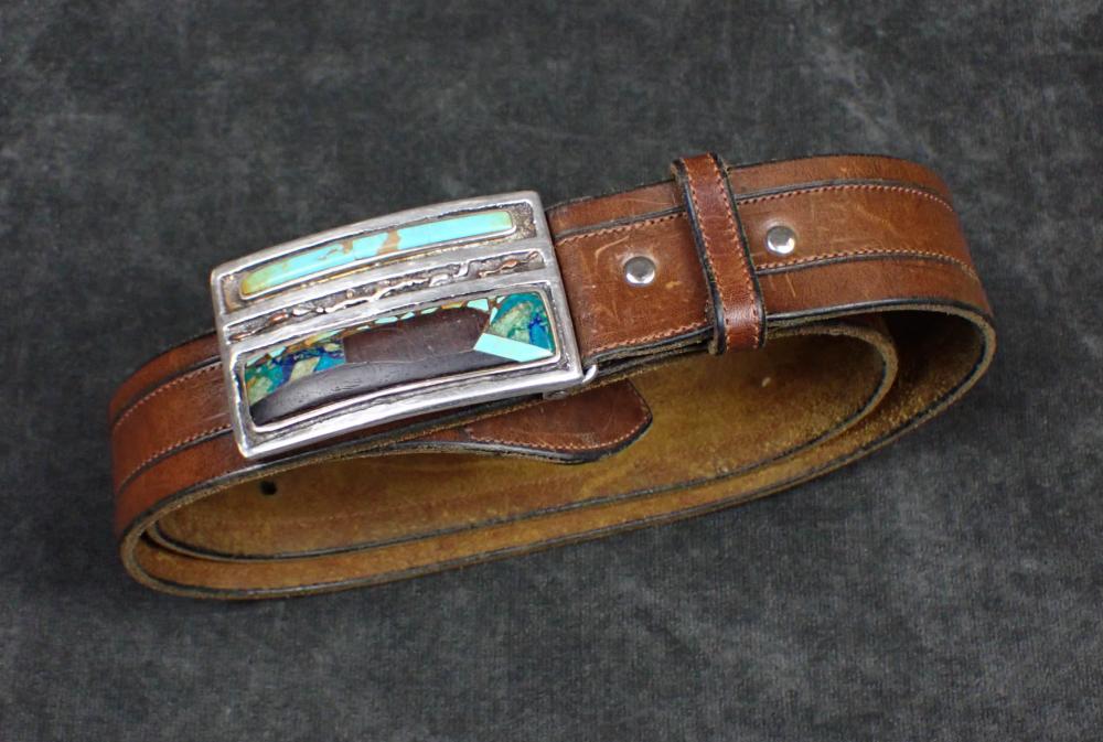 VINTAGE NATIVE AMERICAN SILVER BELT