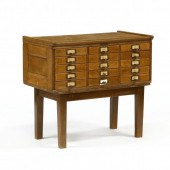 VINTAGE OAK FILE CABINET ON ST
