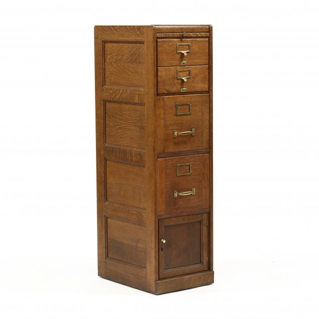 VINTAGE OAK FILING CABINET Early
