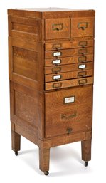 Vintage oak filing cabinet in
