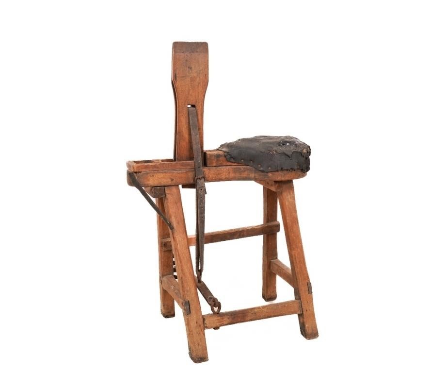 Vintage oak saddle makers bench