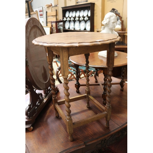 Vintage oak shaped top occasional