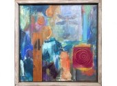Vintage oil on canvas, abstrac