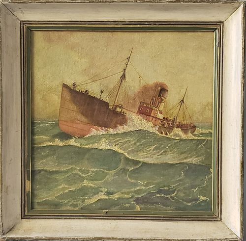 VINTAGE OIL ON CANVAS BOARD